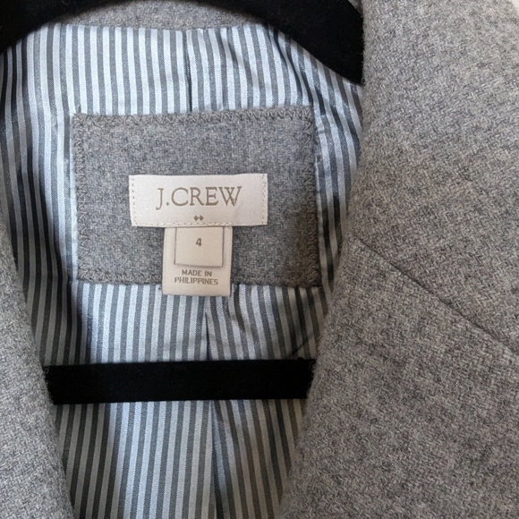 J. Crew wool blend gray blazer sz 4 - Picture 5 of 8